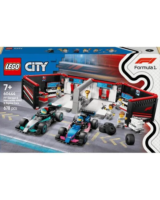 LEGO City F1 Garage et Mercedes-AMG et voitures alpines 60444