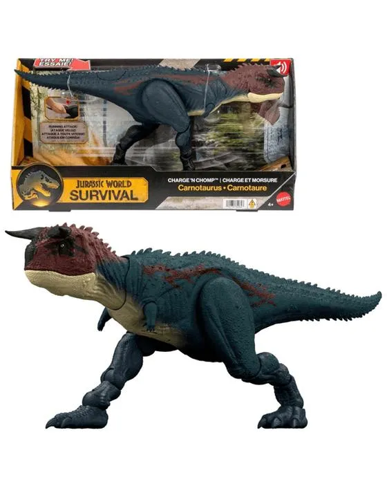 Charge de survie mondiale Jurassique 'N Chomp Carnotaurus Dinosaure Figure