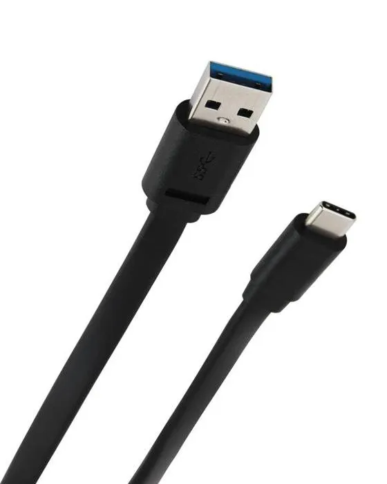 Câble noir pour nouilles courtes USB-A à USB-C - 30cm