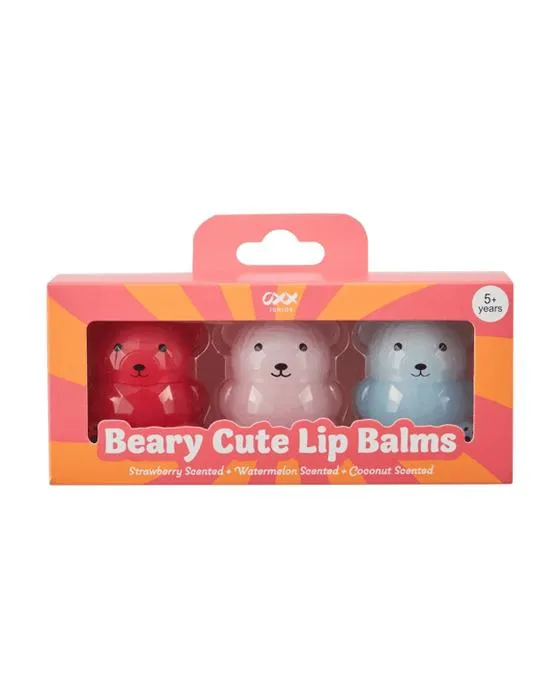Baumes à lèvres à lèvres mignons en 3 pièces OXX Junior - Fraise, pastèque et noix de coco