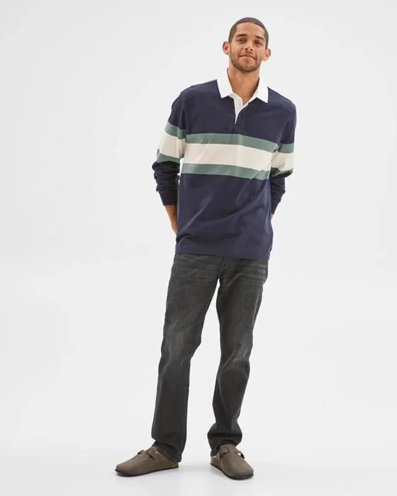 Cible Homme Australien mélange de coton manches longues Rugby Polo Top