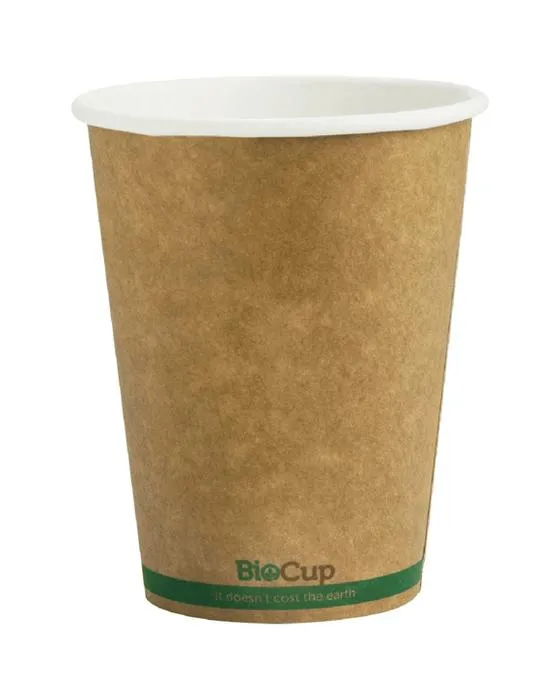 BioPak tasses à café mono-mur 12oz Kraft 1000 Box