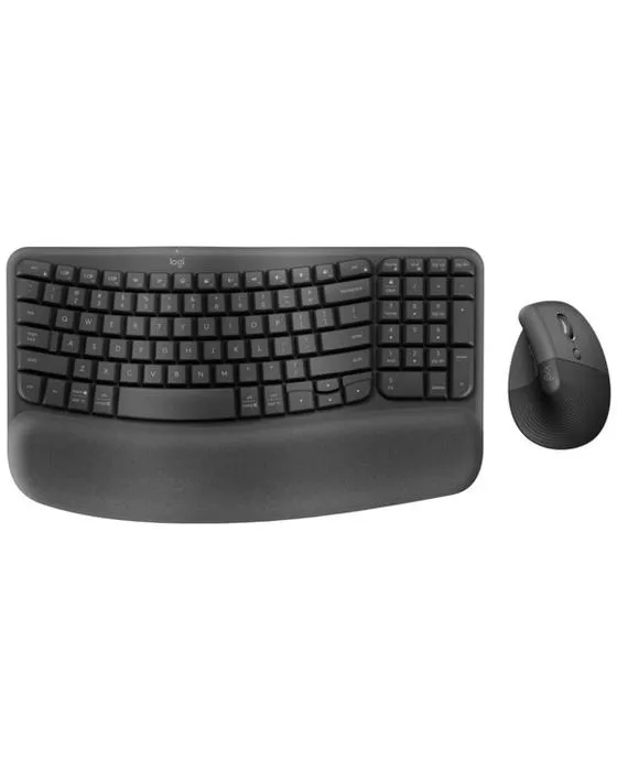 Clavier ergonomique Logitech Wave/Lift & Mouse Combo Graphite