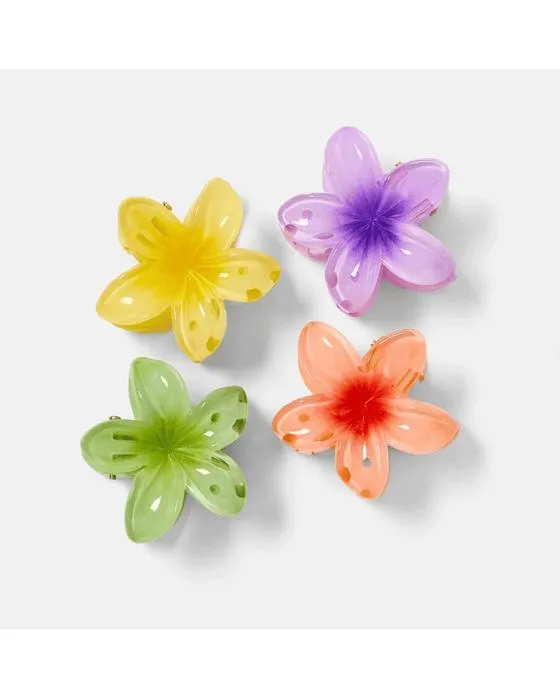4 Pack Mini Frangipani Clip de cheveux de griffe