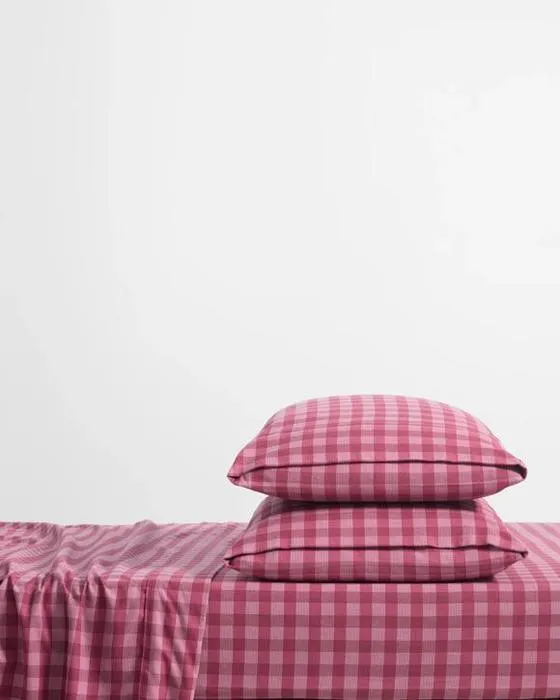 Cible Knox Vérifieur Flannelette Ensemble de feuille - Lit simple - Rose