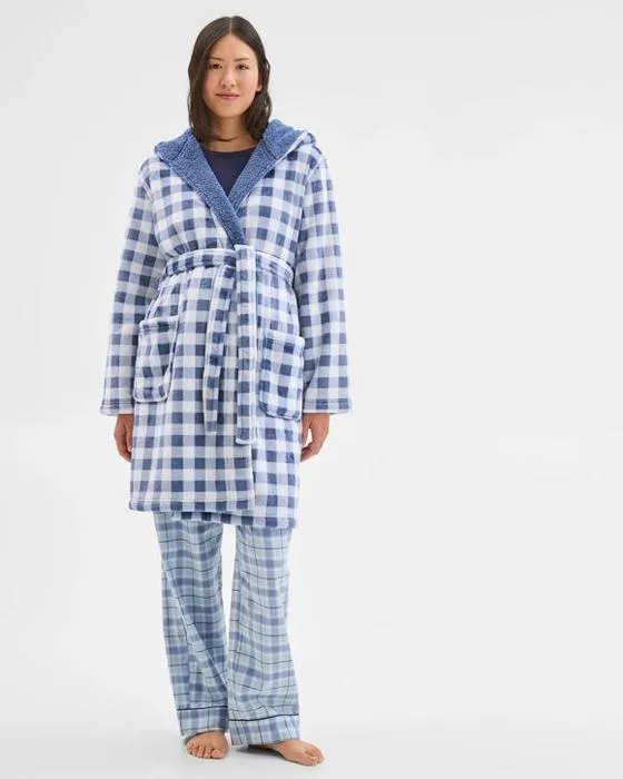 Cible femme Sherpa Robe de nuit à capuche