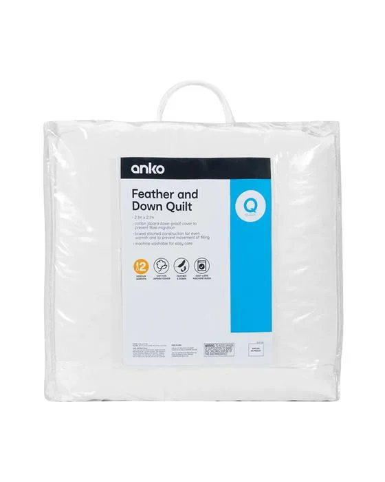 Plume de chaleur moyenne et duvet de la couchette - lit Queen, blanc