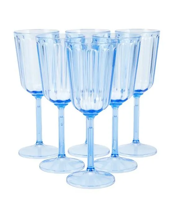6 Coupes de vin bleu réutilisables