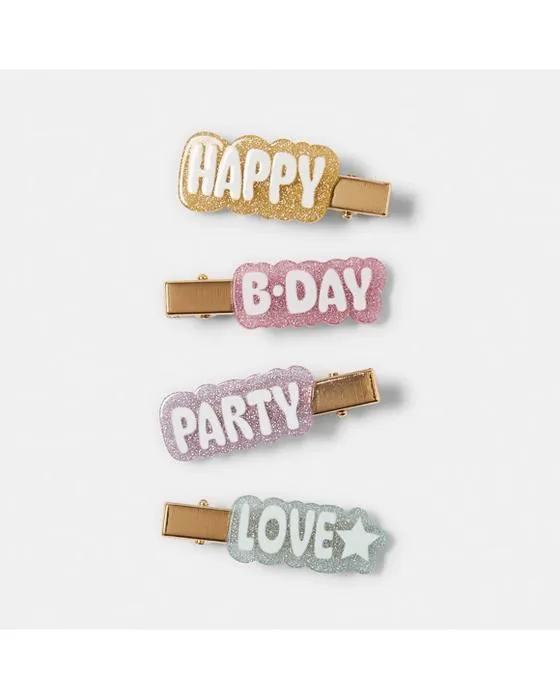 4 Packs de clips pour cheveux anniversaire