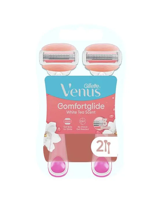2 Pack Gillette Vénus 2 en 1 Razor Plus Barres de gel de rasoir