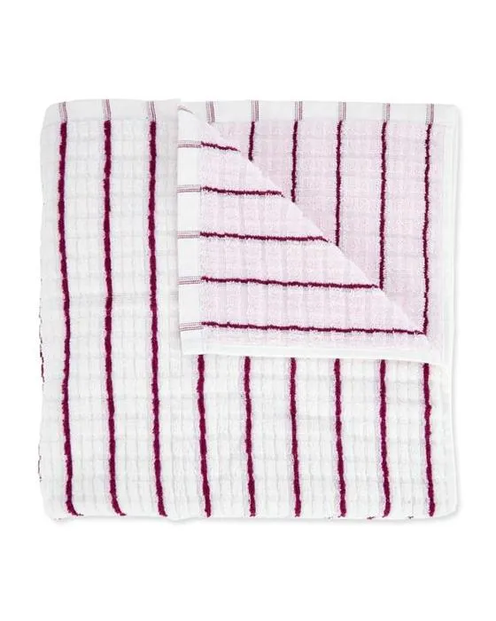 Serviette de bain à rayures d'épingles - rose