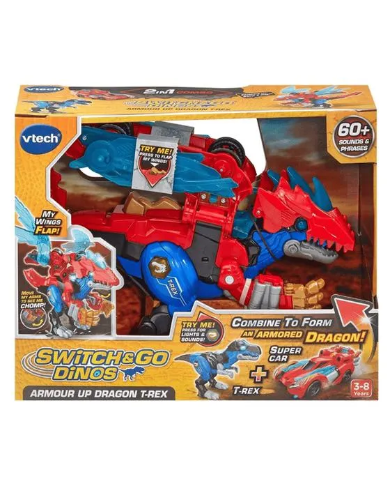 VTech Switch & Go Dinos Armour Up Dragon T-Rex