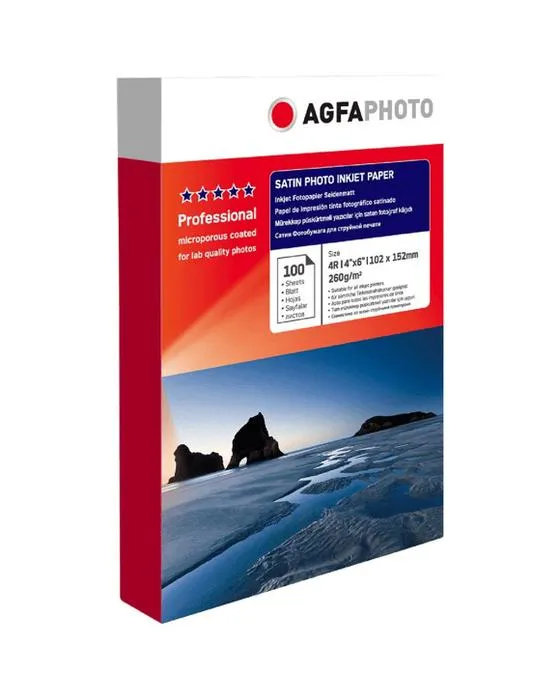 AGFA 6 X 4" Satin Photo Papier Inkjet 260gsm 100 Pack