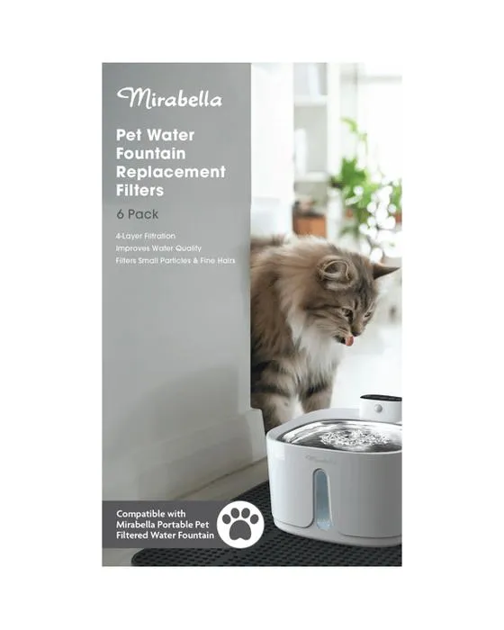 6 Filtres de remplacement de fontaine d'eau pour animaux de compagnie de Mirabella
