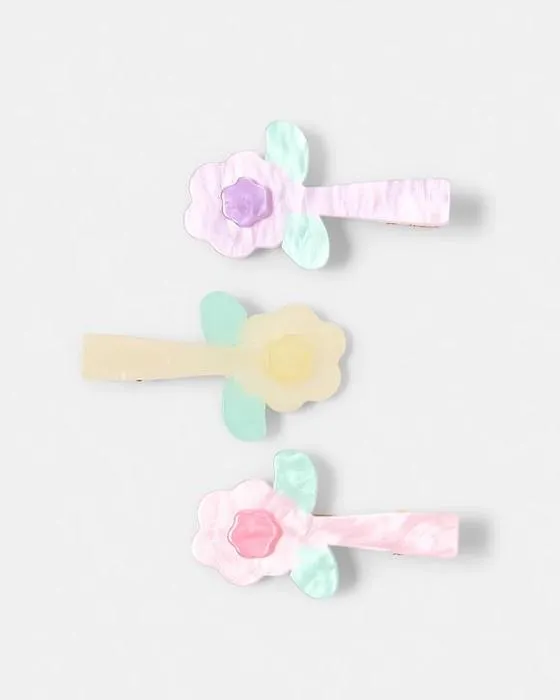 3 Pack de clips d'acétate de fleur
