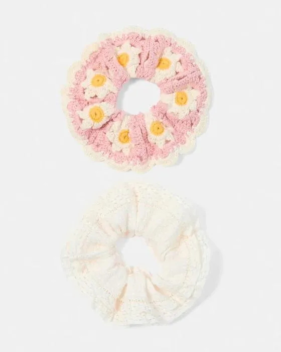2 Packs de croustilles au Crochet - Blanc et Rose