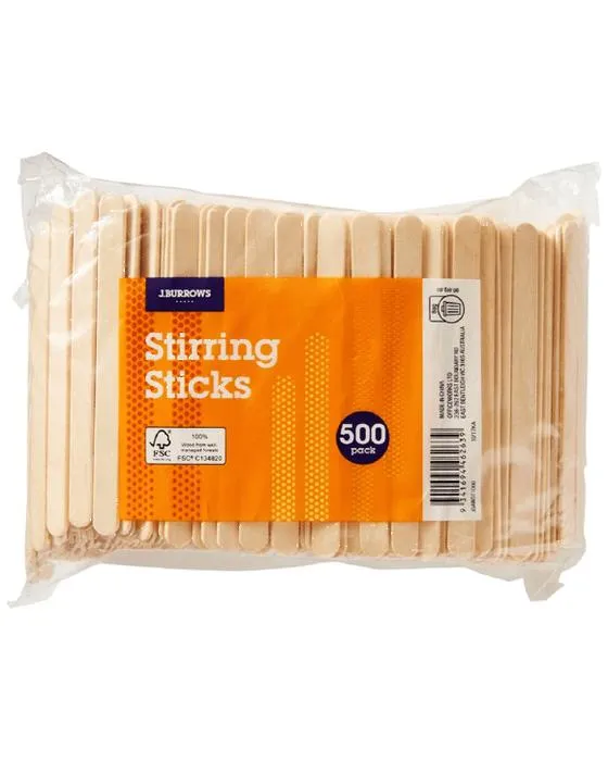 J.Burrows bâtons de stiring en bois 500 Pack