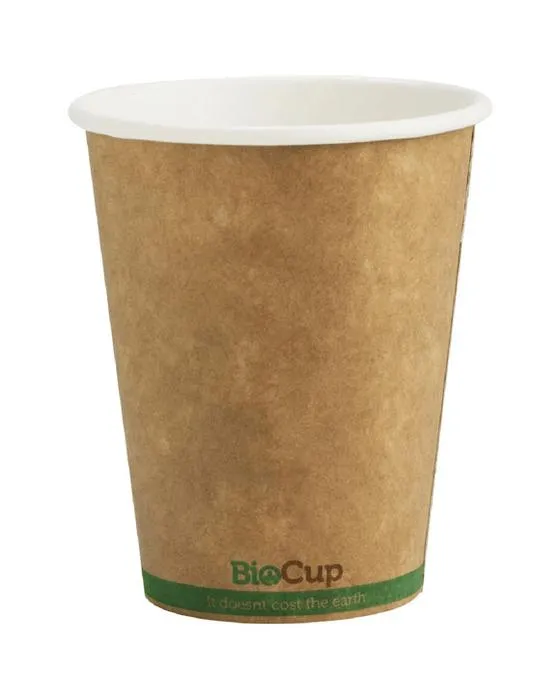 BioPak tasses à café à paroi unique 8oz Kraft 1000 Box