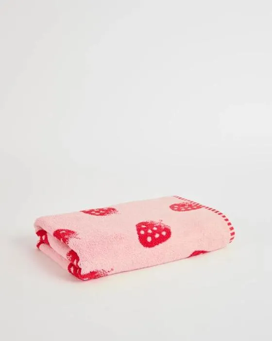 Cible Enfants Australien coton fraise Lait Serviette de bain - Rose