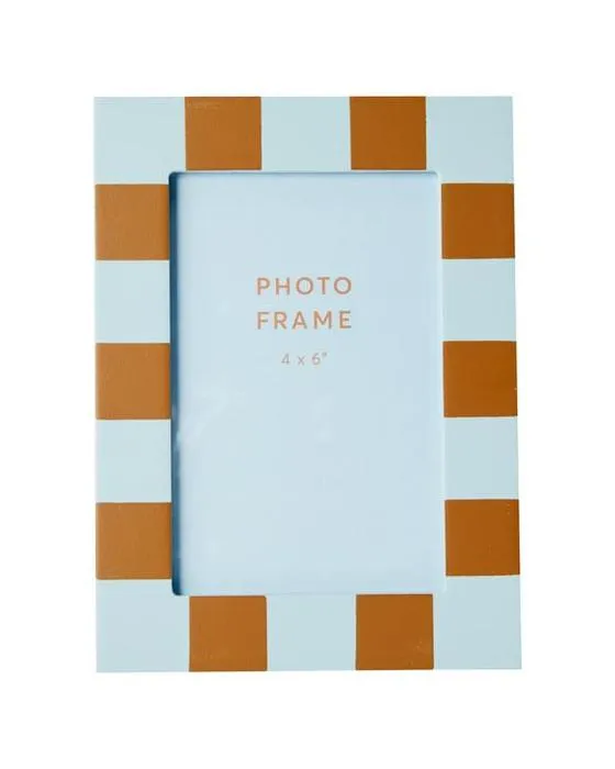 Vérifiez le cadre photo 4po x 6po - Bleu et Tan
