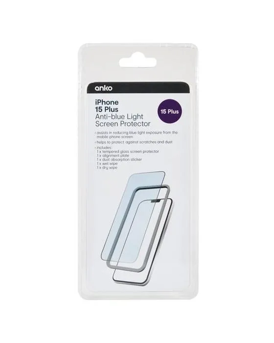 iPhone 15 Plus Protecteur d'écran de lumière anti-bleu