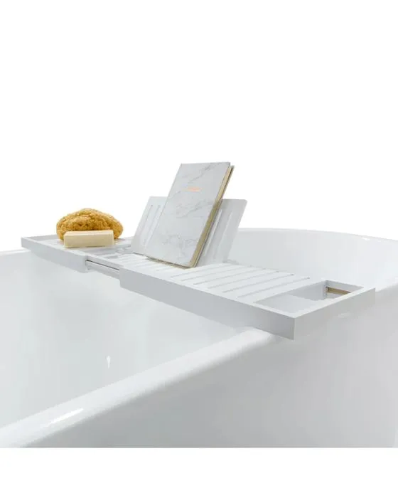 Caddy de bain réglable - blanc