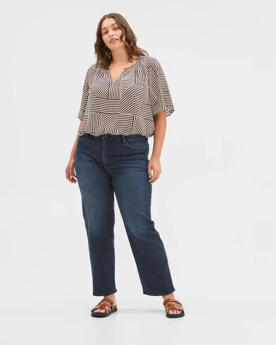 Courbe cible Plus Taille Alexa Denim Longueur complète Jeans droits