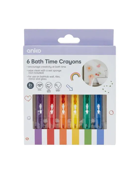 6 Crayons de bain en paquets