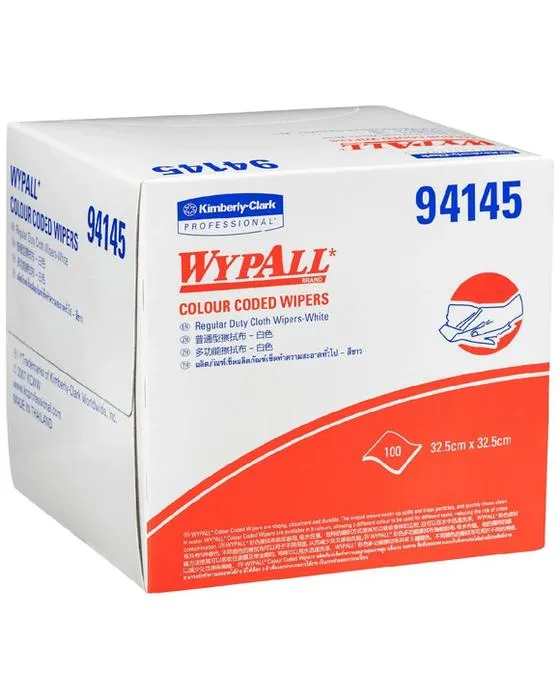 WypAll couleur codée vêtements de service ordinaire blanc 100 Pack