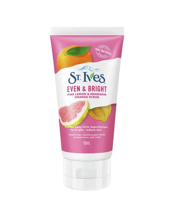 St. Ives Even et Brillant Scrub 150ml - Citron rose & orange mandarin