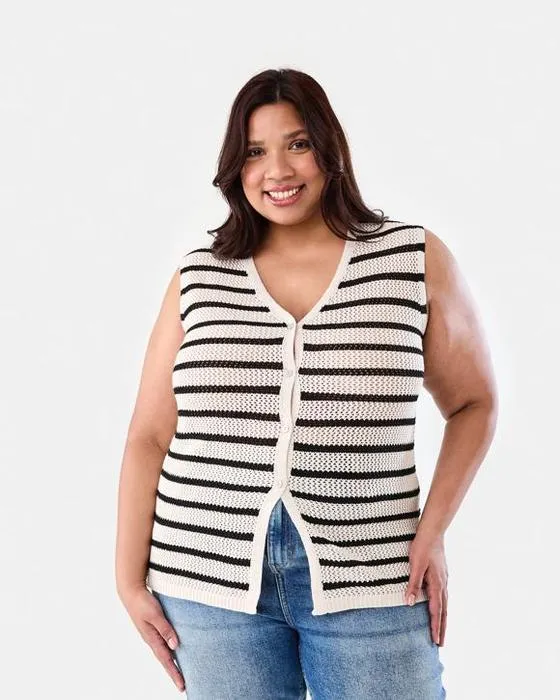 Tourne sans manches Crochet Veste