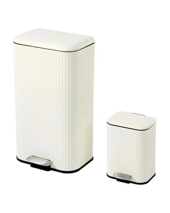 Ensemble de 2 bacs à pédale linéaires - Blanc