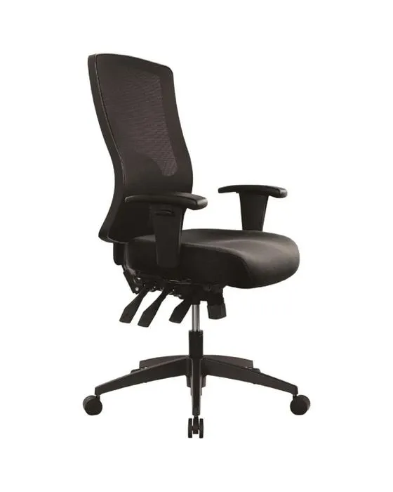 Buro Tidal Chaise en maille haute dos avec bras Chaises ergonomiques noires et chaises de bureau
