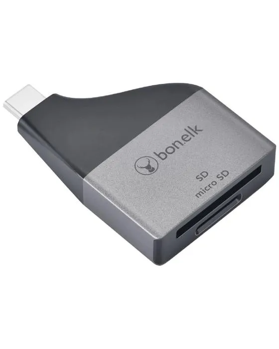 Adaptateur carte USB-C à microSD/SD de os gris
