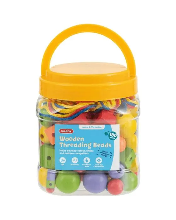 Kadink perles en bois filetage Jar 180 Pack