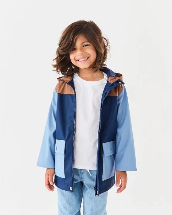 Veste de pluie en bloc de couleur