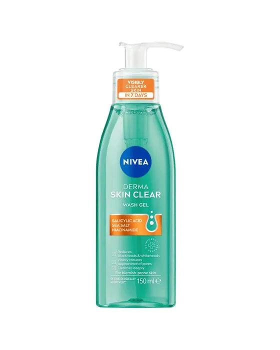 Gel de lavage clair de la peau de Niveta Derma 150ml - acide salicylique, sel de mer et niacinamide