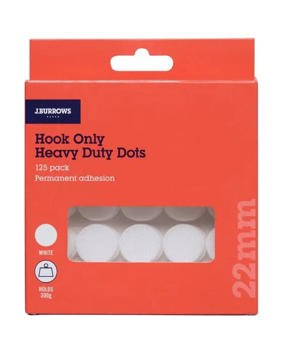 J.Burrows Crochet seulement points 22mm blanc 125 Pack
