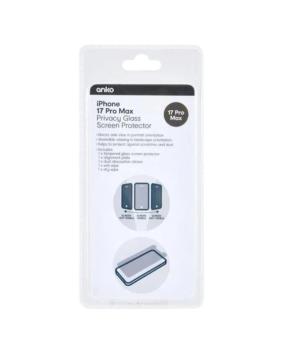 Protection de l'écran de protection de la vie privée Pro Max pour iPhone 17