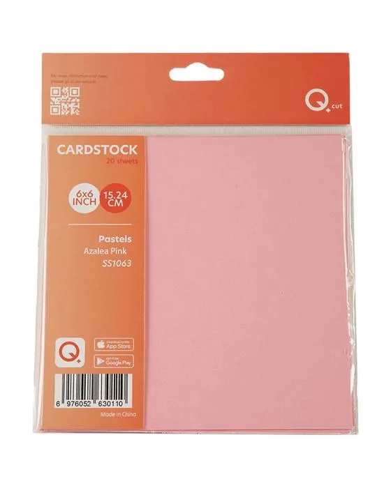 Qcut Couleur Cardstock Pastel Azalea Pink 20 Pack