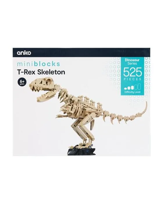 Série Dinosaur Mini Blocks 525 pièces: Jeu de squelette T-Rex