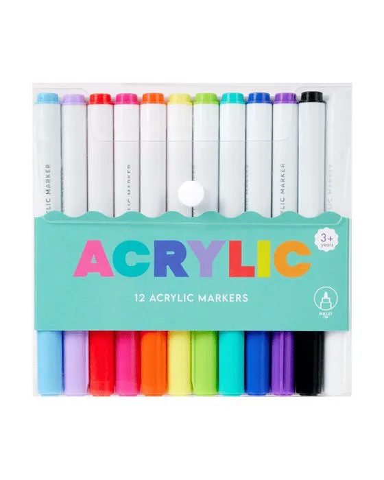 12 marqueurs acryliques en boîte