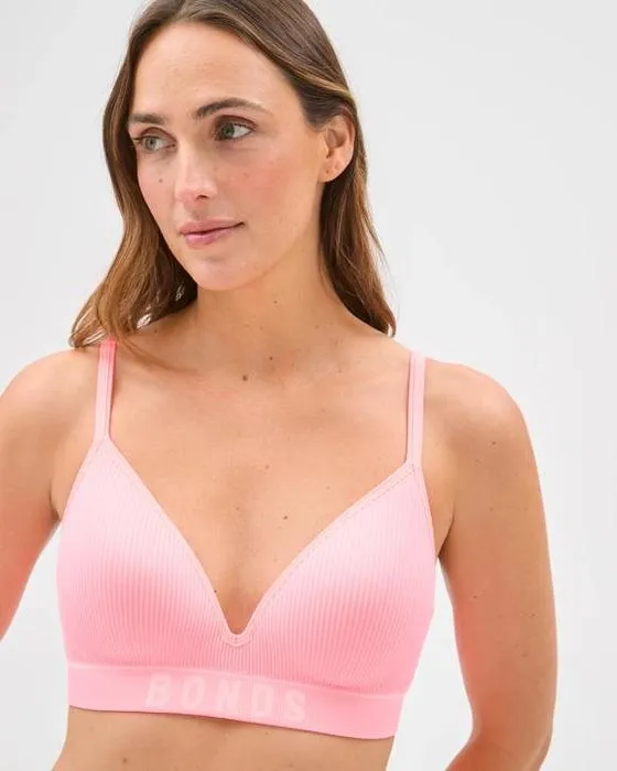 T-shirts retro côte sans fil Crop Bra