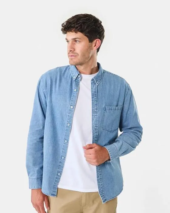 Chemise à manches longues en denim