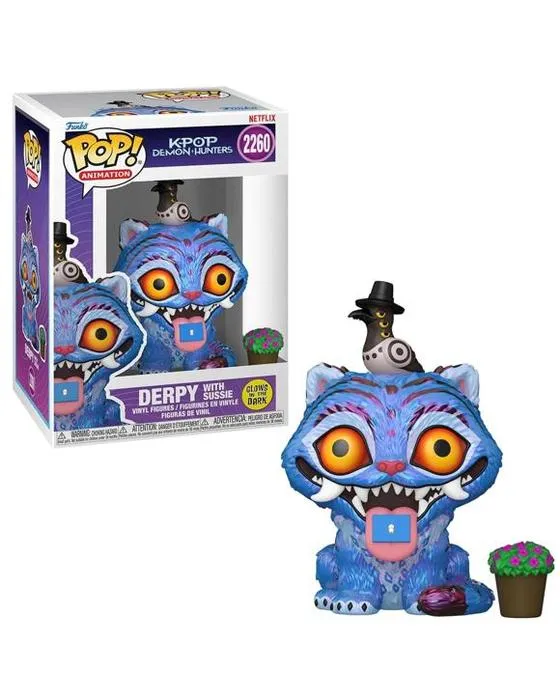 Chasseurs de démons K-POP : Derpy avec Sussie Glow dans le POP Funko sombre! Vinyl