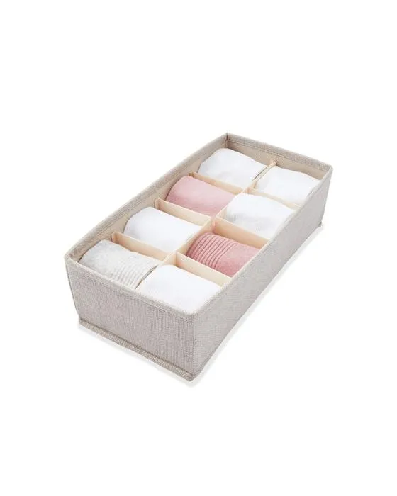 Organisateur de tiroirs réglables à l'aspect lin - Beige