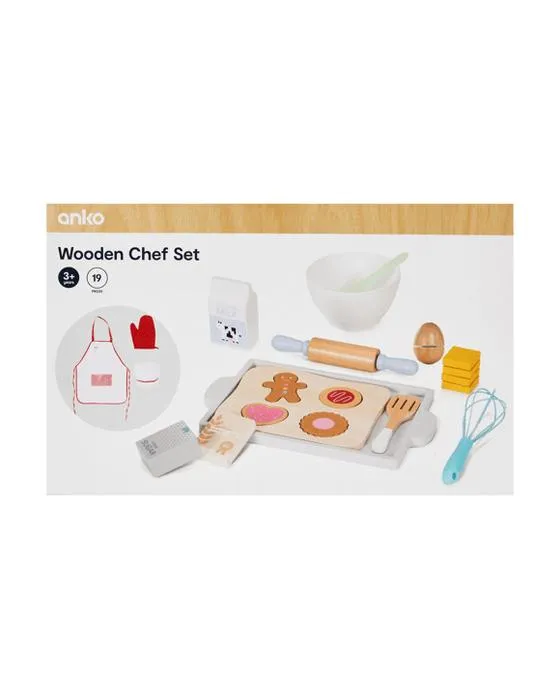 Ensemble de chef en bois de 19 pièces
