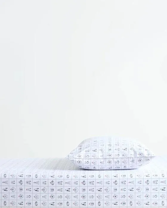 Cible Australien chien en coton Spike Ensemble de feuille pour enfants - Lit simple - Blanc