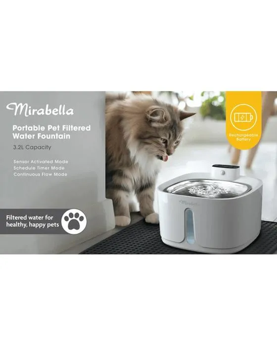 3.2L Fontaine d'eau filtrée pour animaux de compagnie de Mirabella