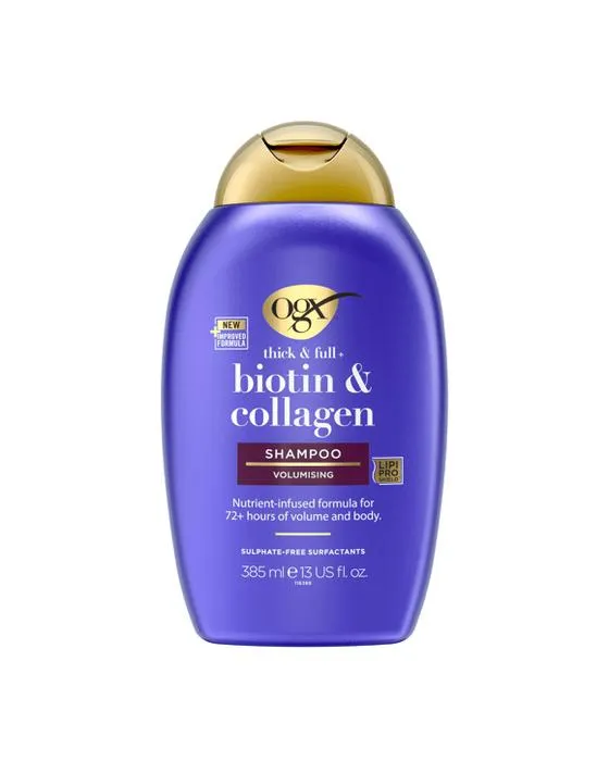 Shampooing OGX épais et complet+ Biotine et collagène 385ml
